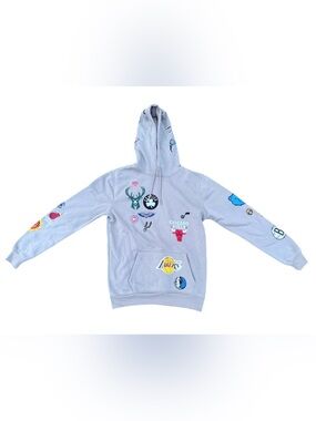 NBA Ultra Game Gray NBA Multi-Team Logo Pullover Hoodie Sweatshirt Size S